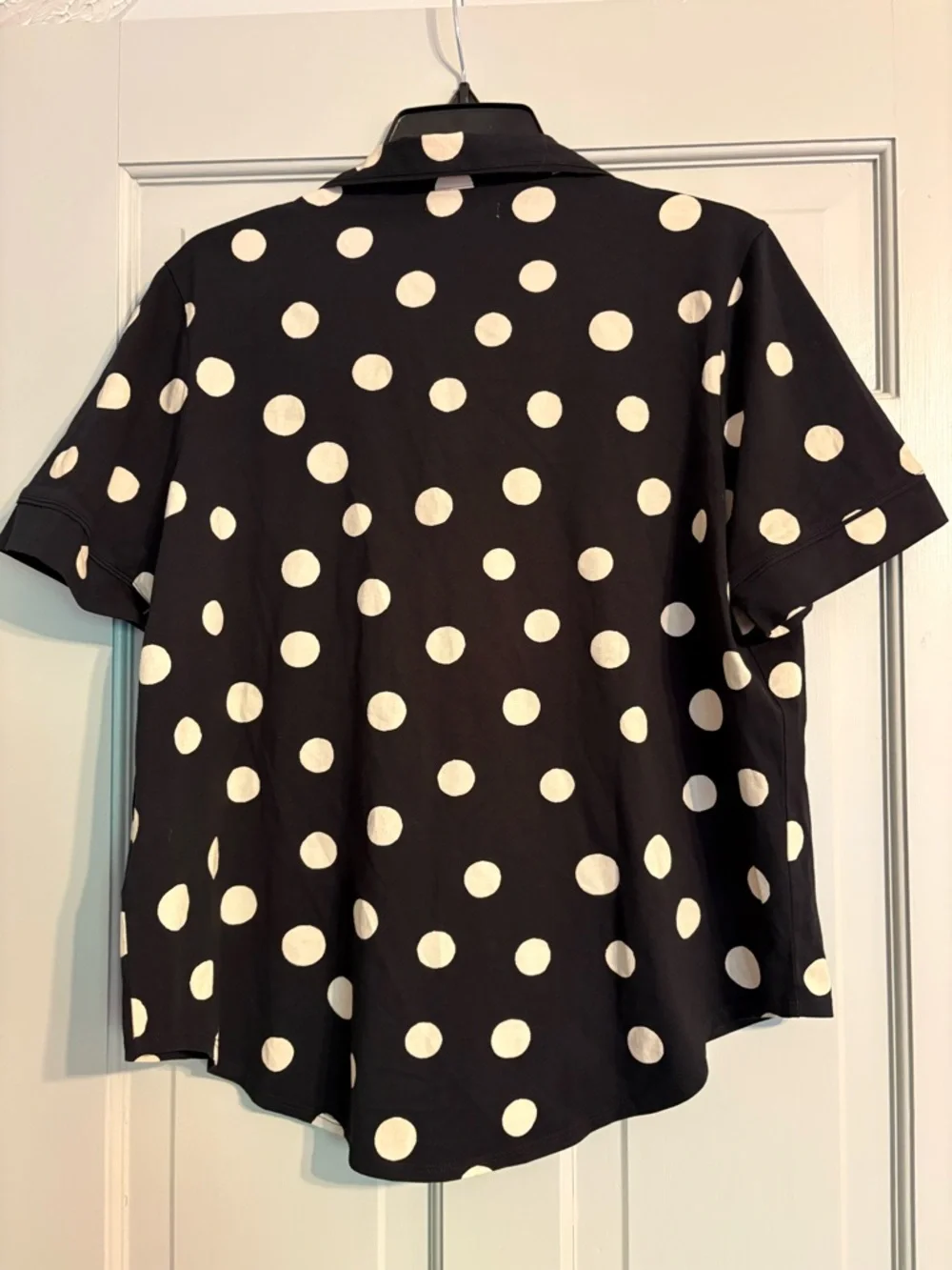NEW Madewell Large Black/White Polka Dot Short Sleeve Pajama Shirt